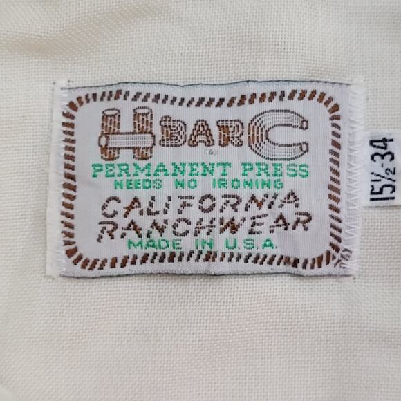 Vintage 80s H-Bar-C Shirt S/M 15.5 20x32 Shirttail USA - Picture 8 of 15